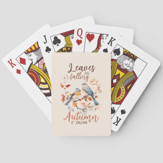 De bladeren vallen, de herfst roept pokerkaarten (Achterkant)