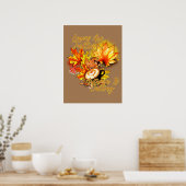 De bladeren vallen... De herfst roept Poster (Keuken)