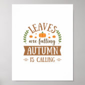 De bladeren vallen, de herfst roept poster (Voorkant)