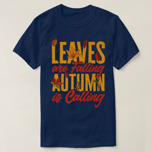 De bladeren vallen in de herfst en noemen pomkin H T-shirt (Design voorkant)