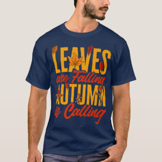 De bladeren vallen in de herfst en noemen pomkin H T-shirt