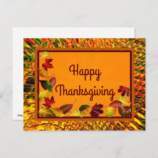 De bladeren van de herfst feestdagenkaart (Voorkant / Achterkant)