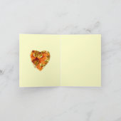 De bladeren van de herfst in een hartvorm, spatie kaart (Binnen)