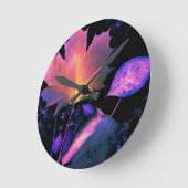 De Bladeren van de herfst in Neon Ronde Klok (Hoek)