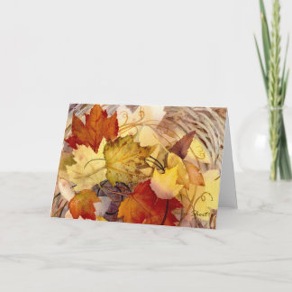 De Bladeren van de herfst op het Wenskaart van de Feestdagen Kaart