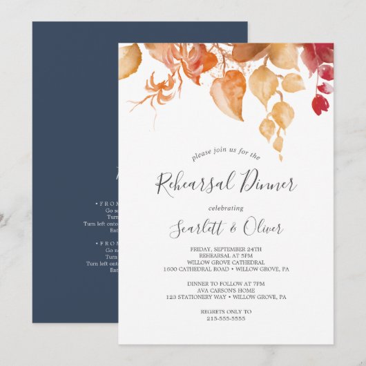 De bladeren van de val Wit met Richtingen Rehearsa Kaart (Voorkant / Achterkant)