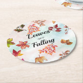 De bladeren van de Waterverf verminderen de Autono Ronde Kartonnen Onderzetter (Gebogen)