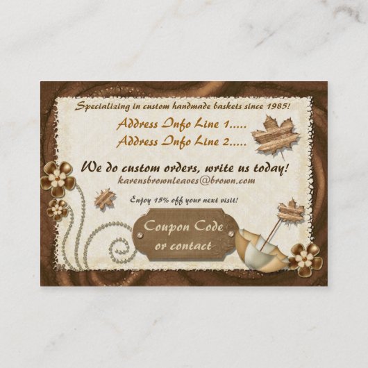 De bladeren zijn bruin kortingskaartje (Achterkant)