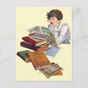 De bladwijzer die een tijdschrift van de Mode lees Briefkaart