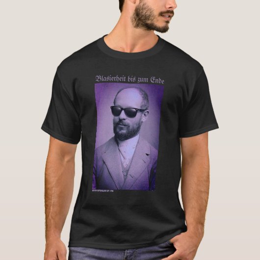 De Blasé Maatschappijtheoreticus T-shirt (Voorkant)