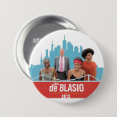 De Blasio voor burgemeester Ronde Button 7,6 Cm (Voorkant /achterkant)