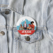 De Blasio voor burgemeester Ronde Button 7,6 Cm (In situ)