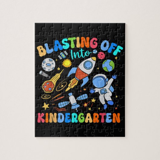 De blastocht naar de kleuterschool begint, terug n legpuzzel (Verticaal)