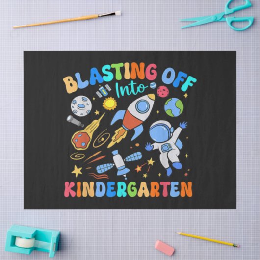 De blastocht naar de kleuterschool begint, terug n tissuepapier (Craft)