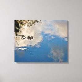 DE BLAUE DROOM VAN EEN VALLENDE BLAAD CANVAS AFDRUK