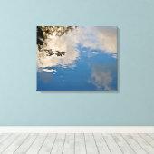 DE BLAUE DROOM VAN EEN VALLENDE BLAAD CANVAS AFDRUK (Insitu (Houten vloer))