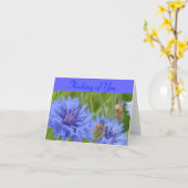 De Blauw van de korenbloem Kaart (Gele Bloem)
