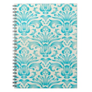 De blauwdruk van blauwgroen van de Waterverf Aqua Notitieboek