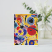 De Blauwe 10 Abstract Ontmoet Rode 6 Briefkaart (Staand voorkant)