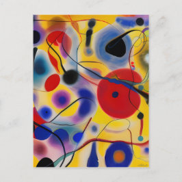 De Blauwe 10 Abstract Ontmoet Rode 6 Briefkaart