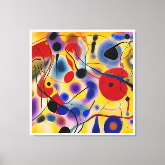 De Blauwe 10 Abstract Ontmoet Rode 6 Canvas Afdruk (Voorkant)