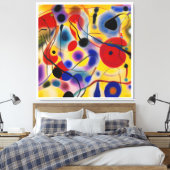 De Blauwe 10 Abstract Ontmoet Rode 6 Canvas Afdruk (Insitu (Slaapkamer))