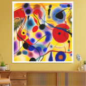 De Blauwe 10 Abstract Ontmoet Rode 6 Canvas Afdruk (Insitu (Woonkamer))