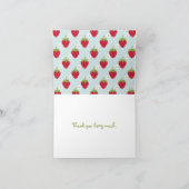 De blauwe Aardbei Cupcake dankt u de Nota's van Bedankkaart (Binnen)