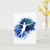 De Blauwe Achtergrond van schaatsers Kaart (Gele Bloem)