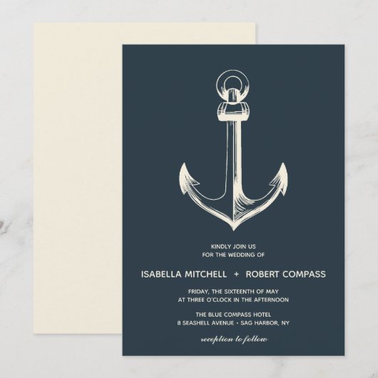 De blauwe anchor | Uitnodiging tot weddenschappen (Voorkant / Achterkant)