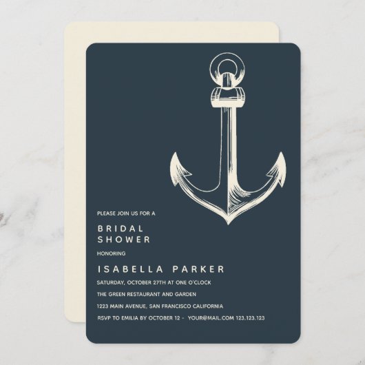 De blauwe anchor | Vrijgezellenfeest voor weddensc Kaart (Voorkant / Achterkant)