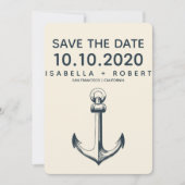 De blauwe anchor | Weddenschap Save the Date (Voorkant)