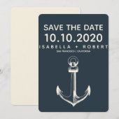 De blauwe anchor | Weddenschap Save the Date (Voorkant / Achterkant)