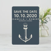 De blauwe anchor | Weddenschap Save the Date (Staand voorkant)