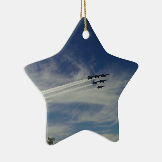 De Blauwe Angels Keramisch Ornament (Rechts)