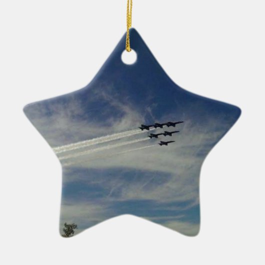 De Blauwe Angels Keramisch Ornament (Voorkant)