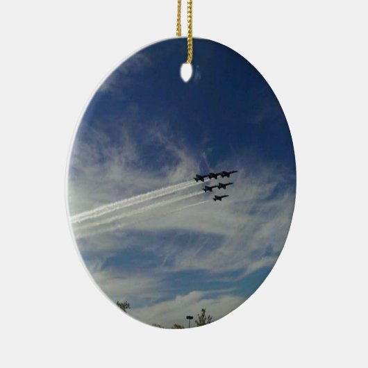 De Blauwe Angels Keramisch Ornament (Rechts)