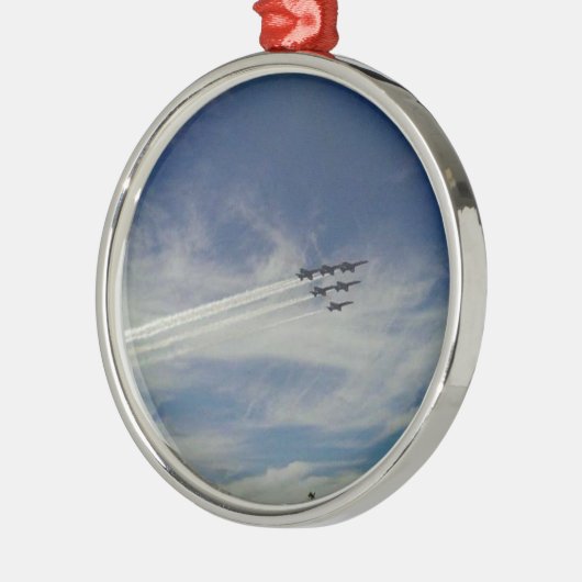 De Blauwe Angels Metalen Ornament (Links)