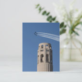 De Blauwe Angels vliegen door de Coit Tower Briefkaart (Staand voorkant)