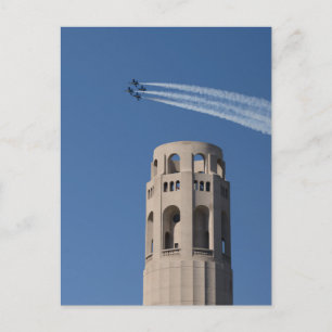 De Blauwe Angels vliegen door de Coit Tower Briefkaart