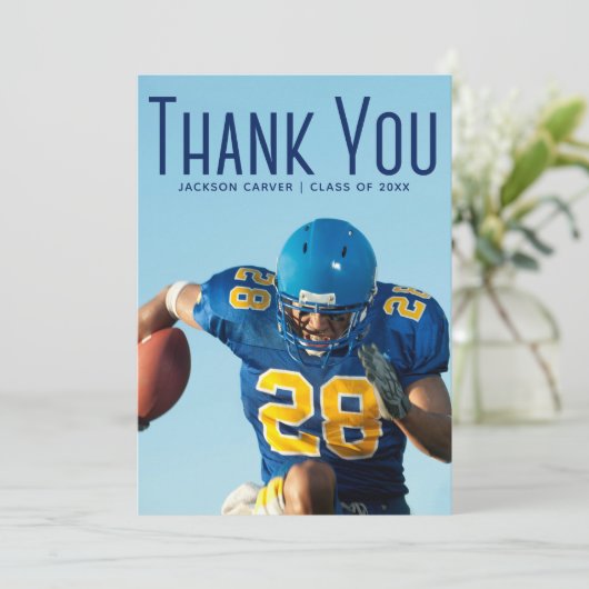 De blauwe Bekleding van het Manuscript Afstuderen Bedankkaart (Staand voorkant)