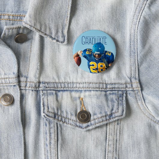 De blauwe Bekleding van het Manuscript Afstuderen Ronde Button 5,7 Cm (In situ)