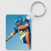 De blauwe Bekleding van het Manuscript Afstuderen  Sleutelhanger (Achterkant)