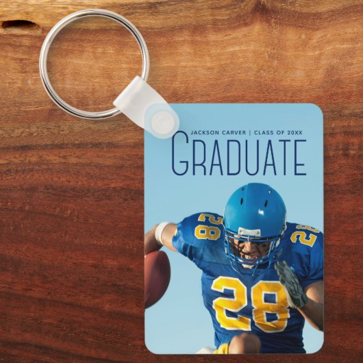 De blauwe Bekleding van het Manuscript Afstuderen  Sleutelhanger (Voorkant)