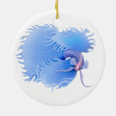 De blauwe betavissiervissen keramisch ornament (Achterkant)