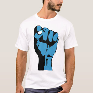 de blauwe , bloedige democraat : vuist t-shirt
