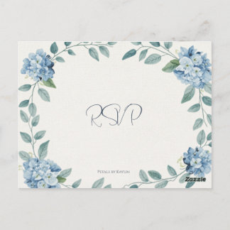 De Blauwe Bloei Elegante Stof Hydrangea Tuin RSVP Briefkaart