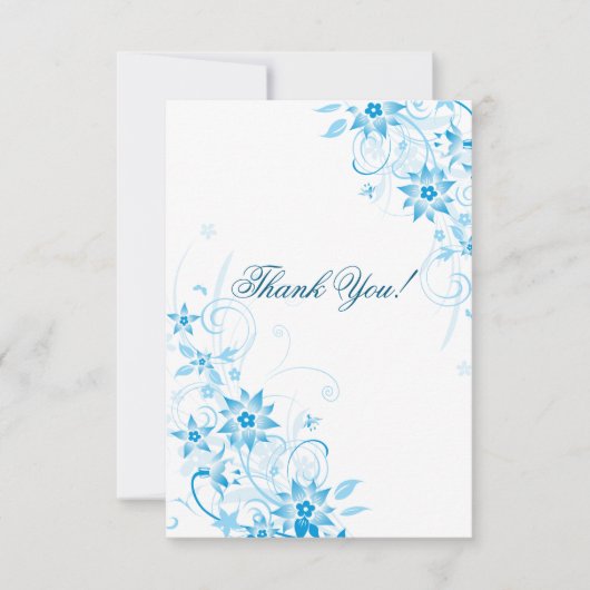 De blauwe Bloem van de Ster dankt u Bedankkaart (Voorkant)