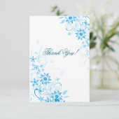 De blauwe Bloem van de Ster dankt u Bedankkaart (Staand voorkant)