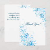 De blauwe Bloem van de Ster dankt u Bedankkaart (Voorkant / Achterkant)